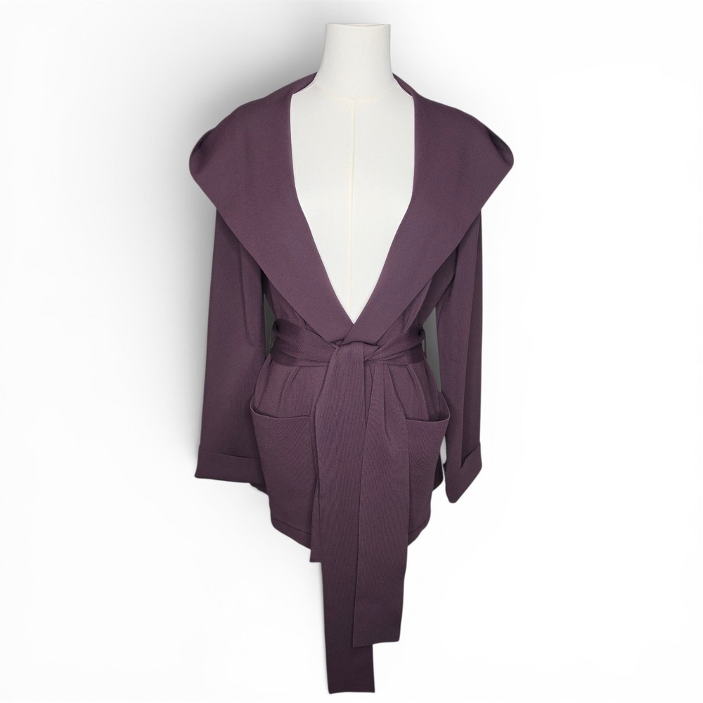 M.M.LaFleur Hooded Colette Belted Jardigan Concord Quiet Luxury Coatigan Size M